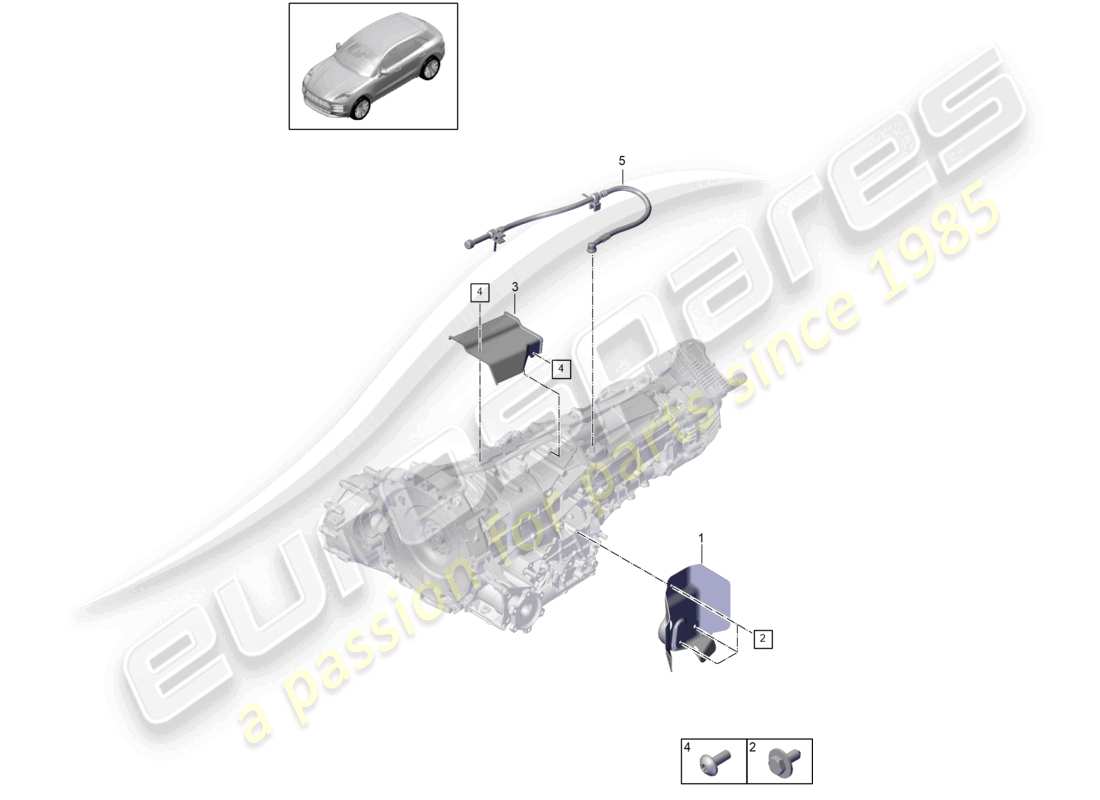 porsche 2025 (macan) 7-speed dual clutch gearbox - pdk - accessories part diagram