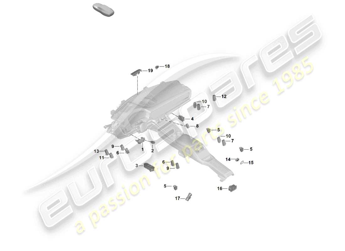 porsche 2025 (panamera 976) switch parts diagram