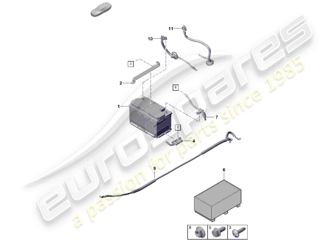 porsche 2025 (992-2) battery parts diagram