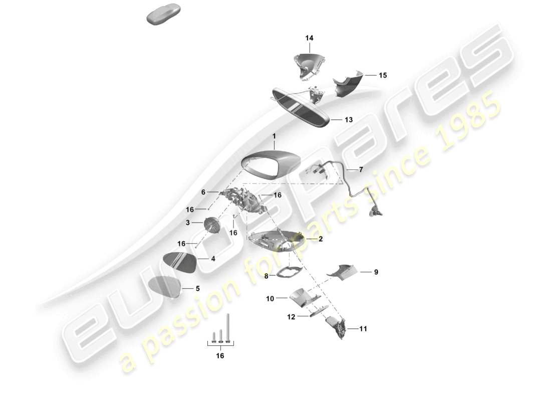 porsche 2024 (718 boxster spyder) exterior mirror interior mirror parts diagram