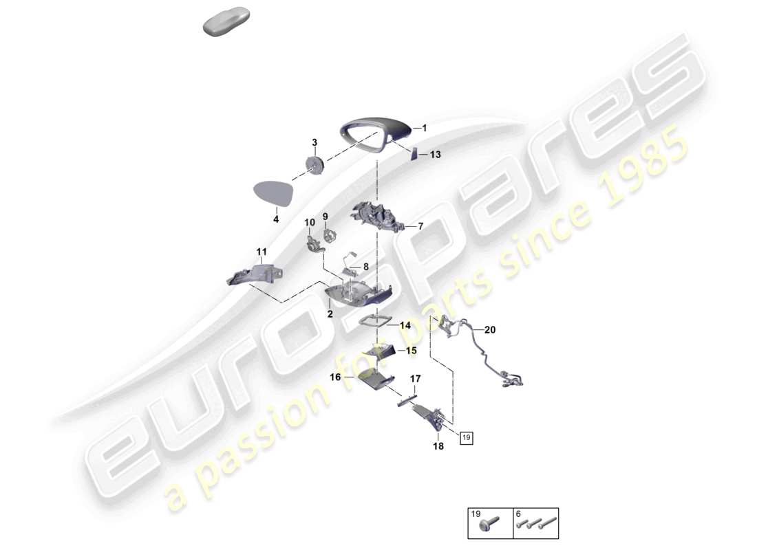 porsche 2024 (panamera 976) exterior mirror accessories part diagram