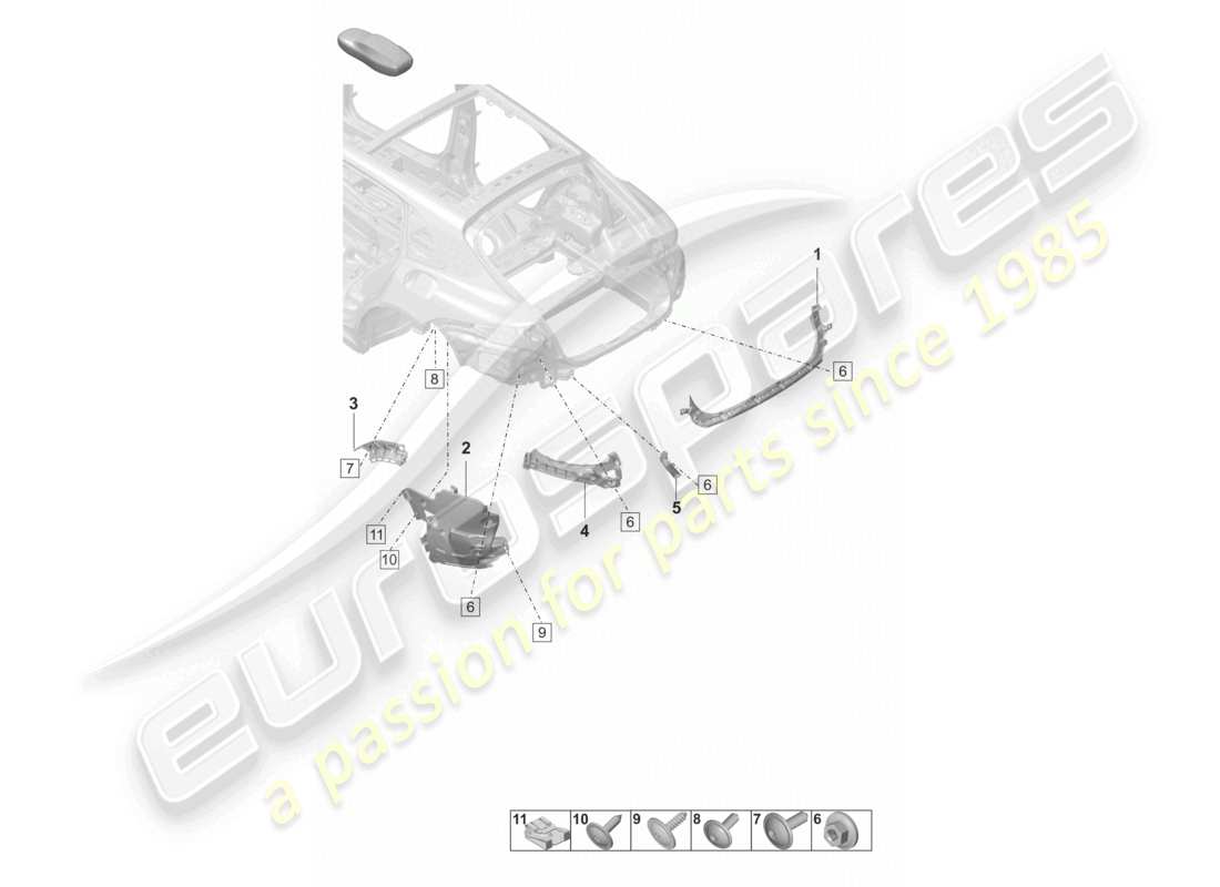 porsche 2023 (panamera 971-2) fasteners rear bumper sport turismo parts diagram