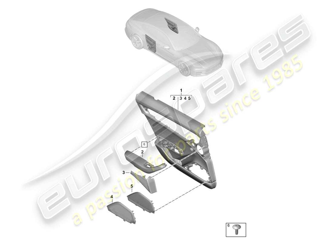 porsche 2025 (panamera 976) door panel rear doors for vehicles with leather trim parts diagram