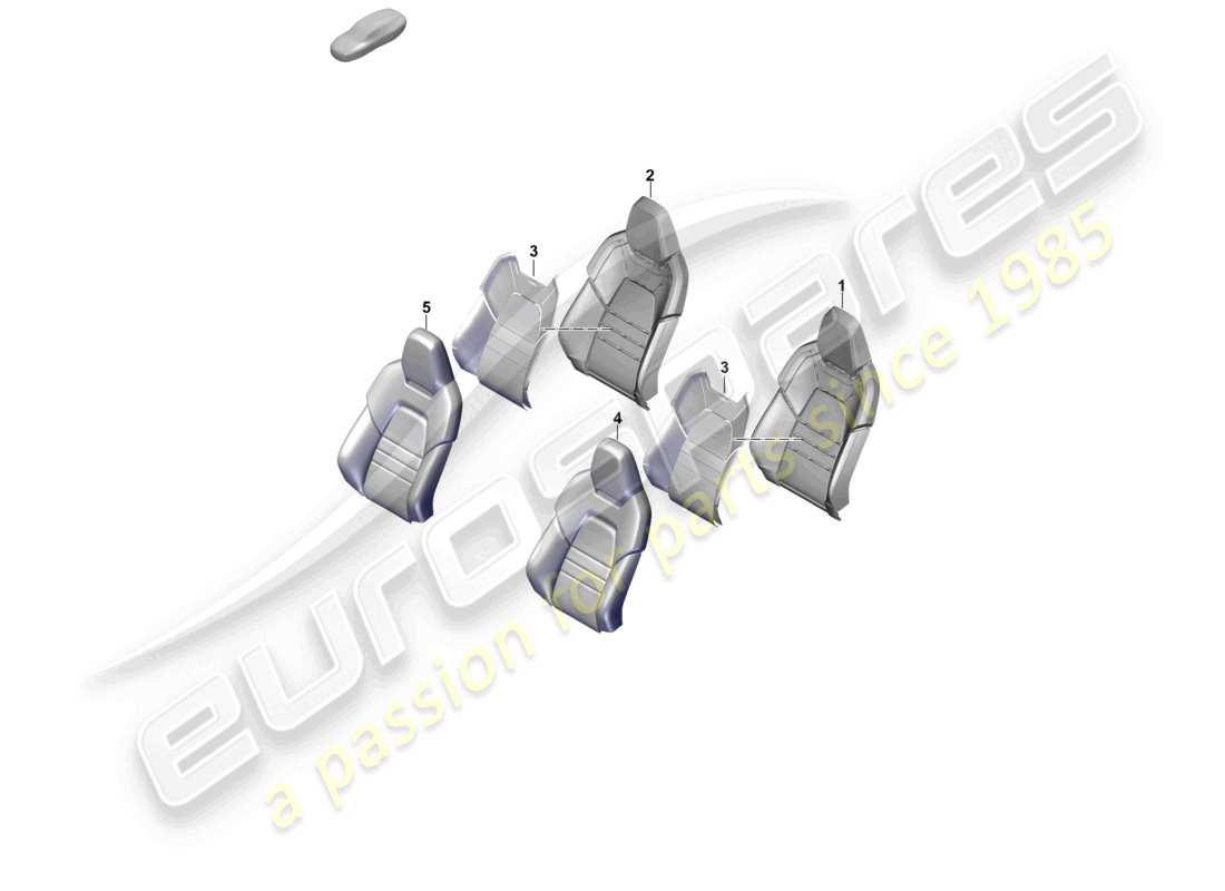 porsche 2023 (cayenne e3 pa) foam part backrest cover sports seat part diagram