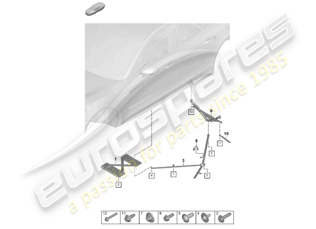 porsche 2025 (panamera 976) dome strut tunnel rear end parts diagram