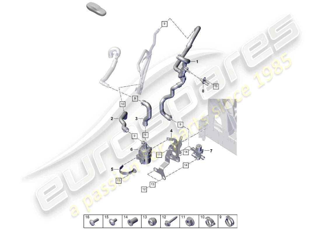 porsche 2023 (cayenne e3 pa) heater low-temperature circuit for vehicles with hybrid drive part diagram