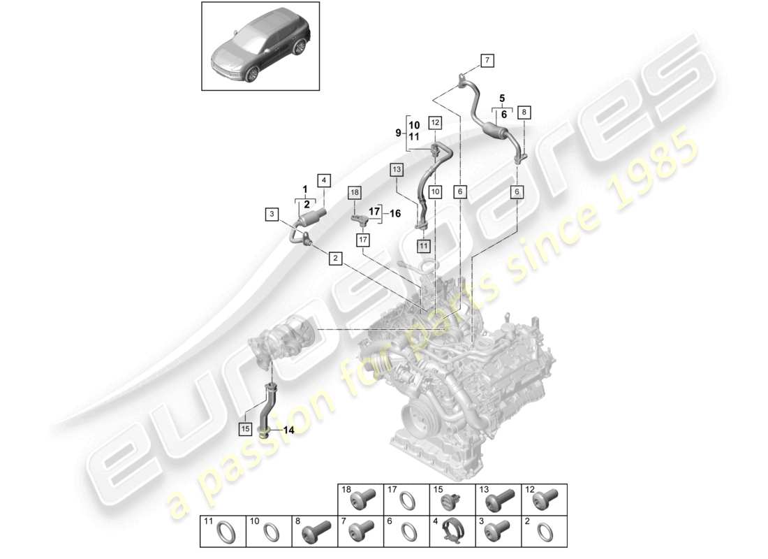 a part diagram from the porsche 2024 (cayenne e3 9ya/9yb) parts catalogue