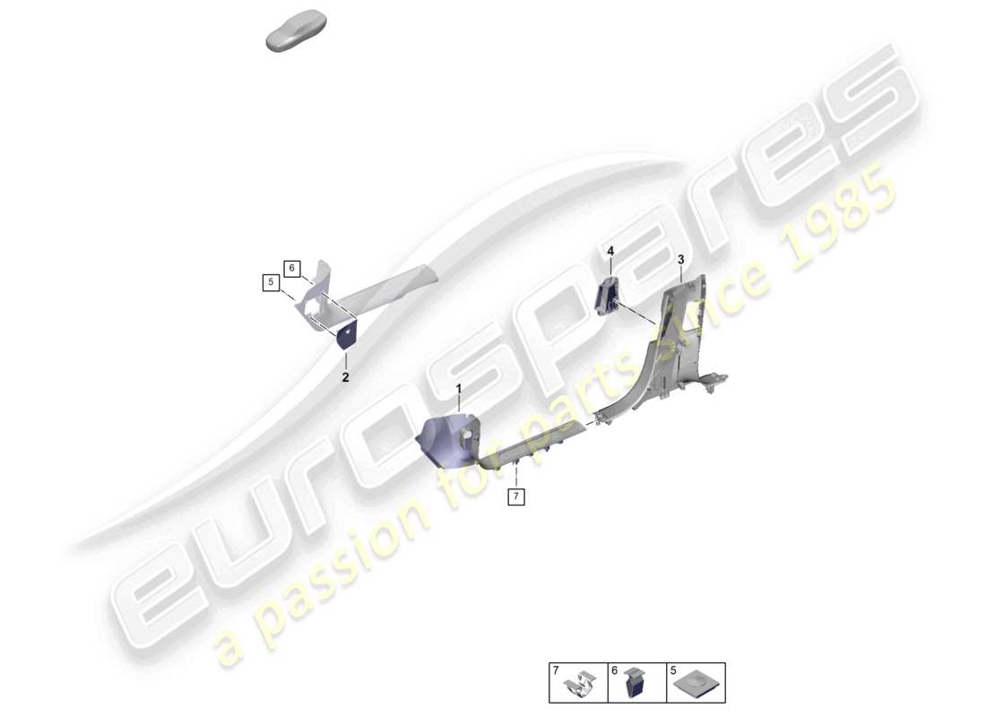 porsche 2025 (panamera 976) tread trim front cover parts diagram
