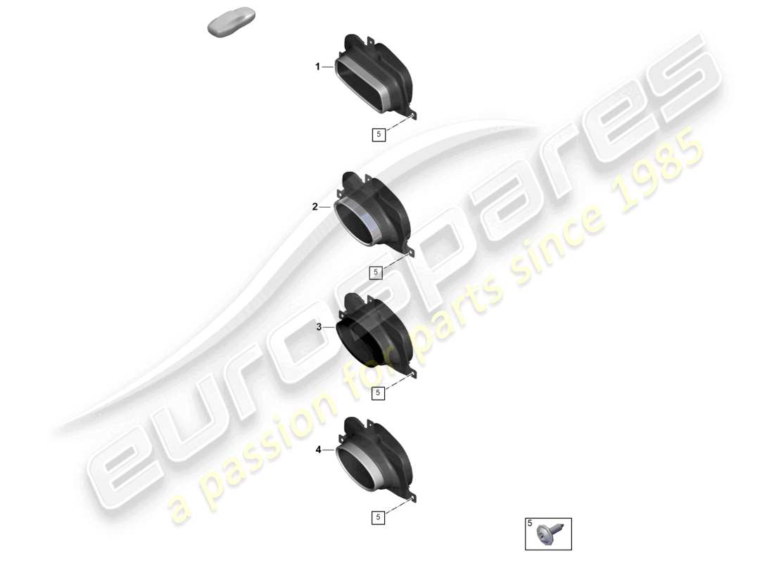 porsche 2025 (992-2) exhaust tail pipe parts diagram