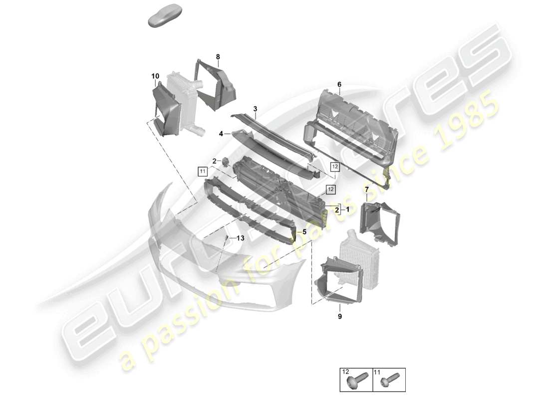 porsche 2025 (panamera 976) air guide and disc pack parts diagram