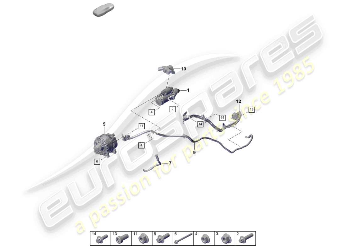porsche 2025 (992-2) starter alternator parts diagram
