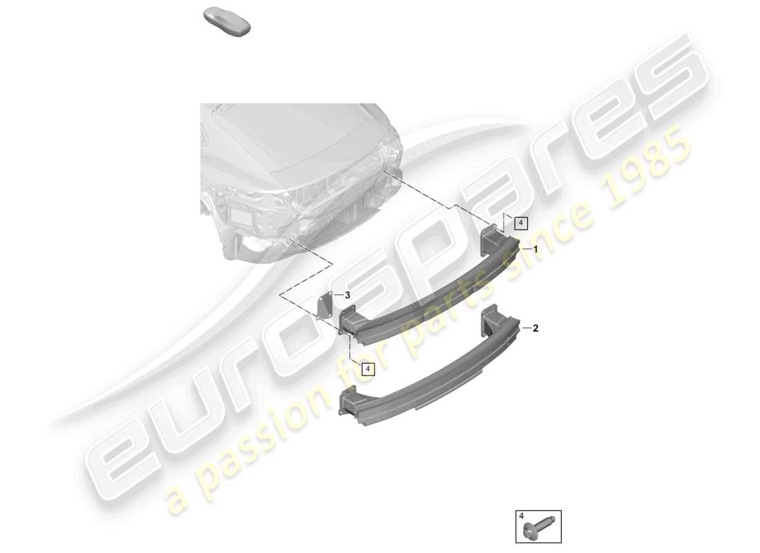 porsche 2025 (panamera 976) bumper carrier rear parts diagram