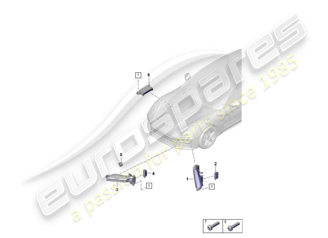 porsche 2025 (panamera 976) additional headlight parts diagram