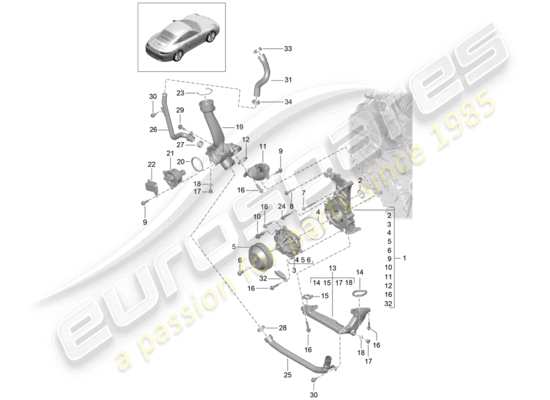 a part diagram from the porsche 991 (2015) parts catalogue