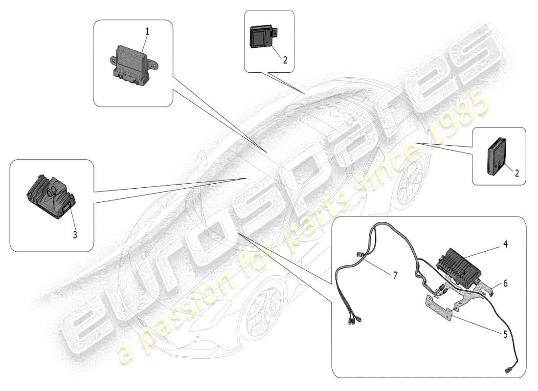 maserati mc20 (2024) drive assistance system part diagram