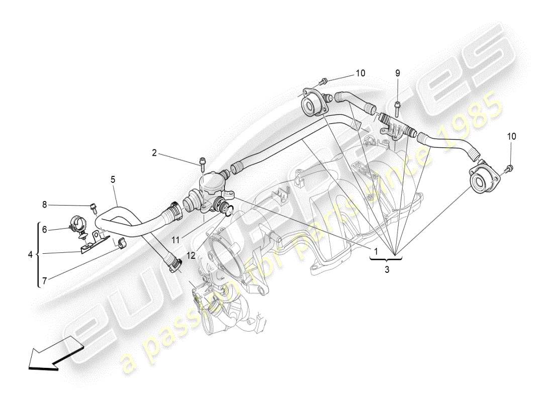 maserati ghibli (2021) oil vapour recirculation system part diagram