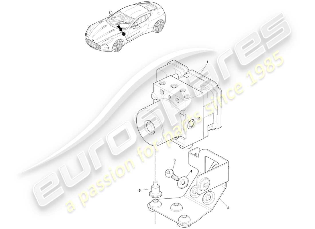 aston martin one-77 (2011) anti-lock control parts diagram
