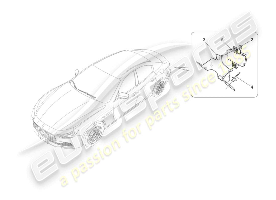 a part diagram from the maserati ghibli (2018) parts catalogue