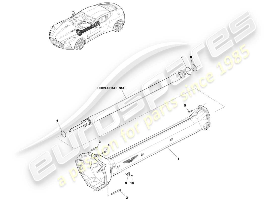 a part diagram from the aston martin one-77 parts catalogue