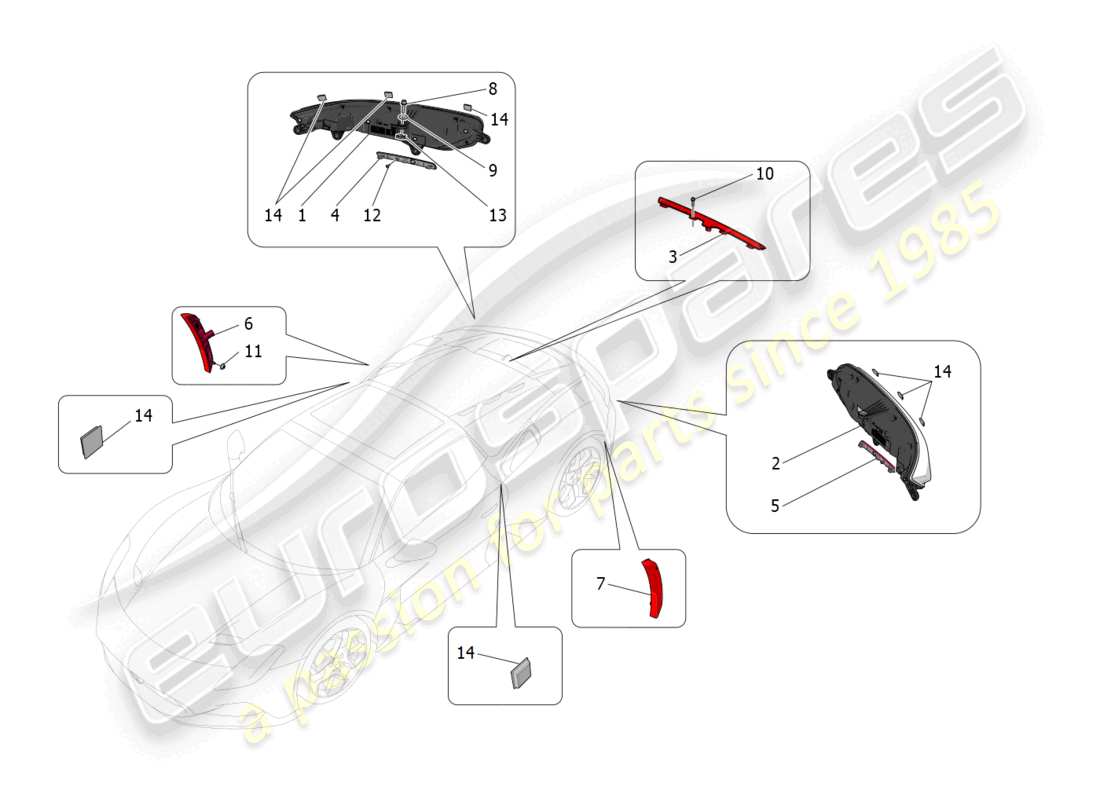 a part diagram from the maserati mc20 parts catalogue