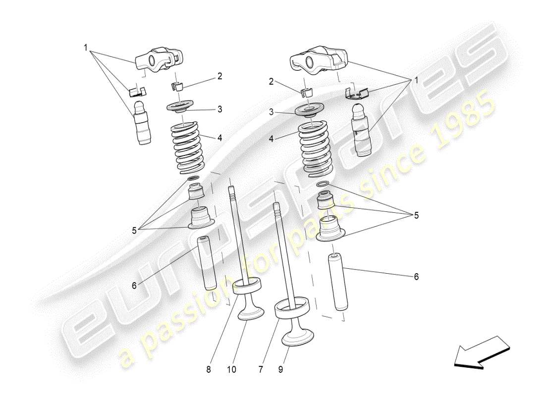 a part diagram from the maserati ghibli (2017 onwards) parts catalogue