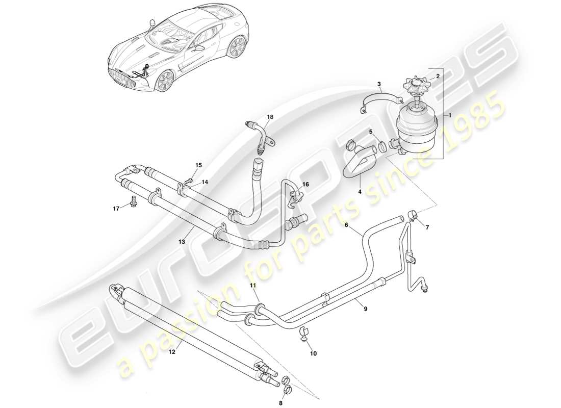 a part diagram from the aston martin one-77 parts catalogue