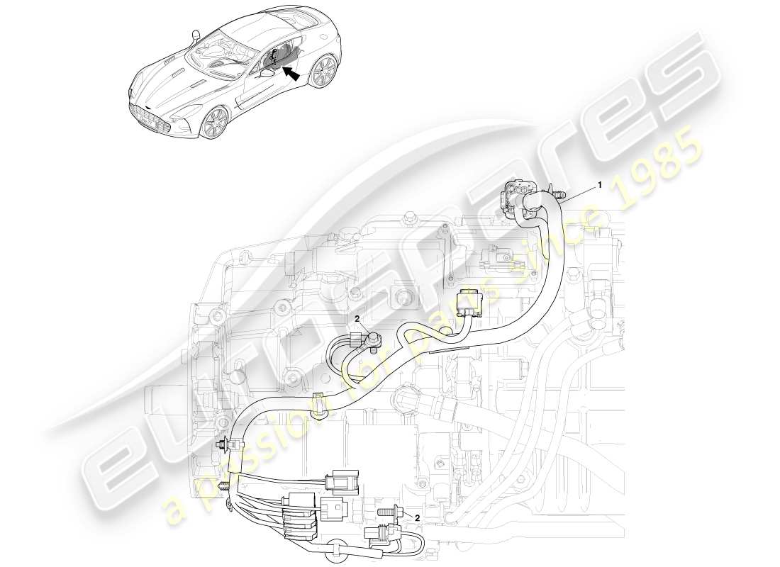 a part diagram from the aston martin one-77 parts catalogue