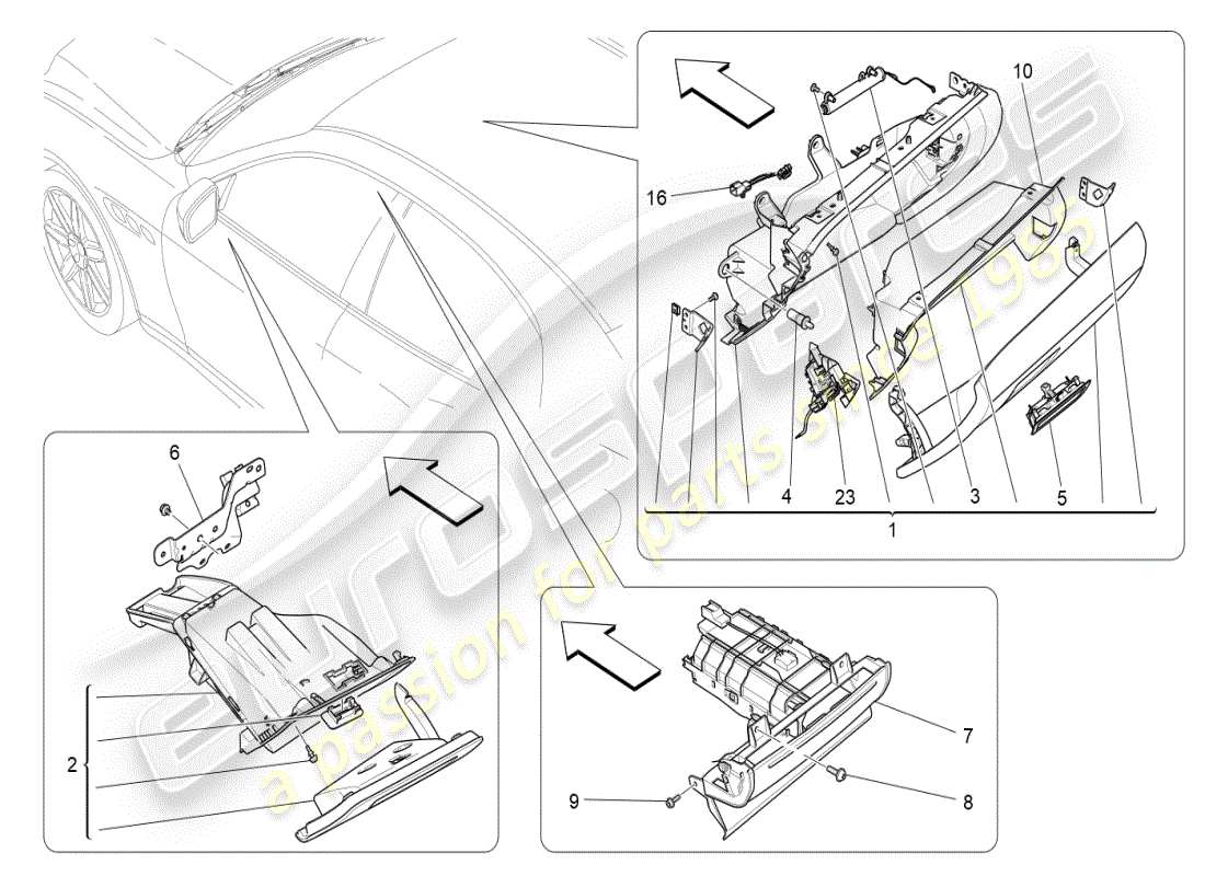 a part diagram from the maserati ghibli (2019) parts catalogue