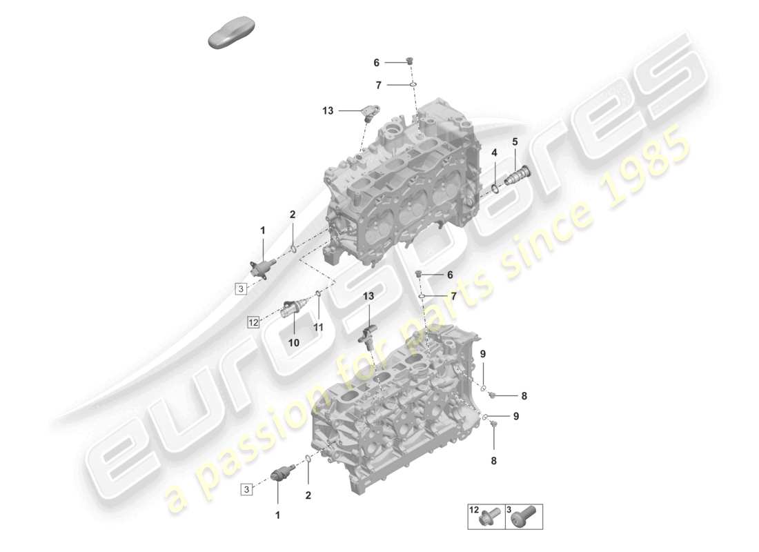 porsche 2026 (992-2 turbo / s) cylinder head individual parts sealing plug sensors parts diagram