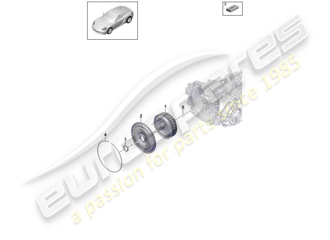 porsche 2026 (718 cayman) - pdk - gearbox clutch for dual clutch gearbox parts diagram