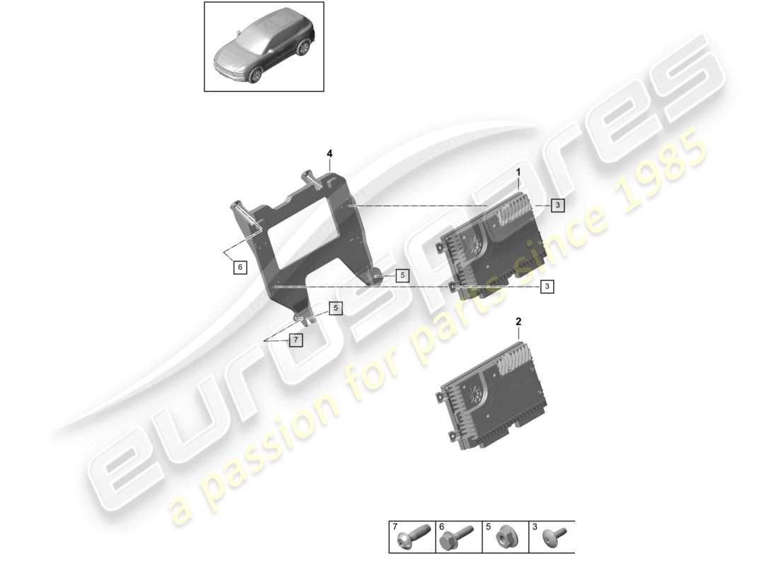 porsche 2024 (cayenne e3 9ya/9yb) amplifiers parts diagram