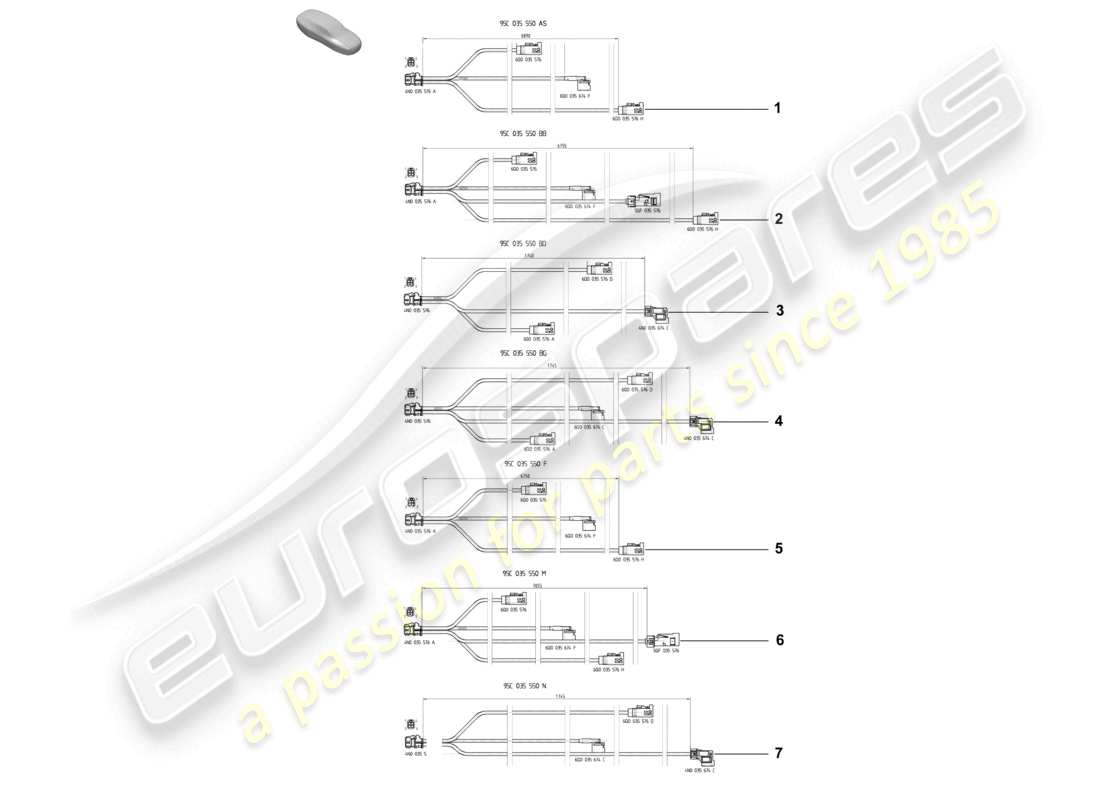 porsche 2025 (macan-e) aerial connection line part diagram