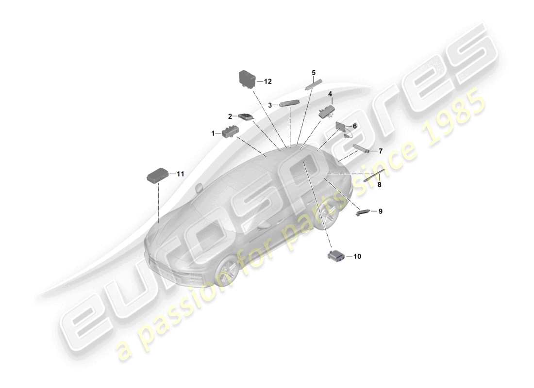 porsche 2025 (panamera 976) aerial rear aerial amplifier parts diagram