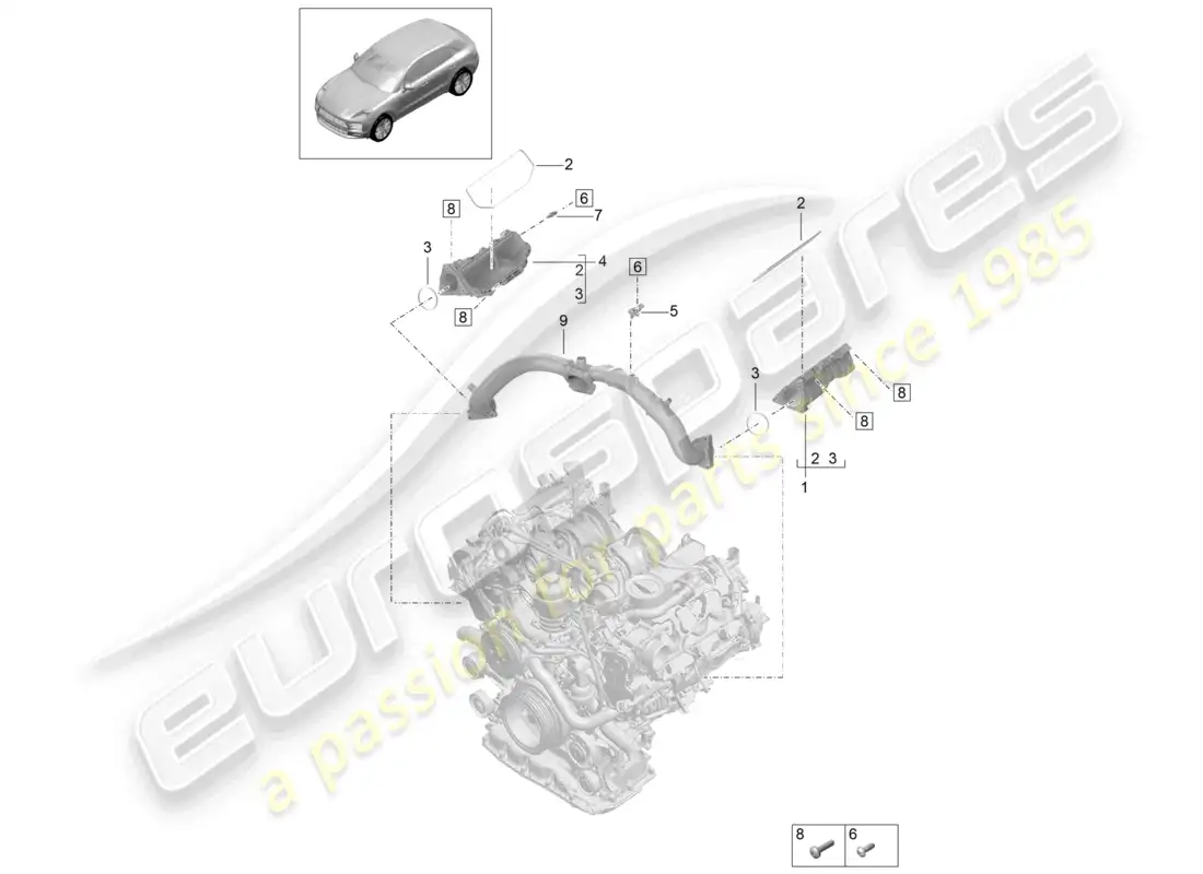 porsche 2020 (macan) intake air distributor parts diagram