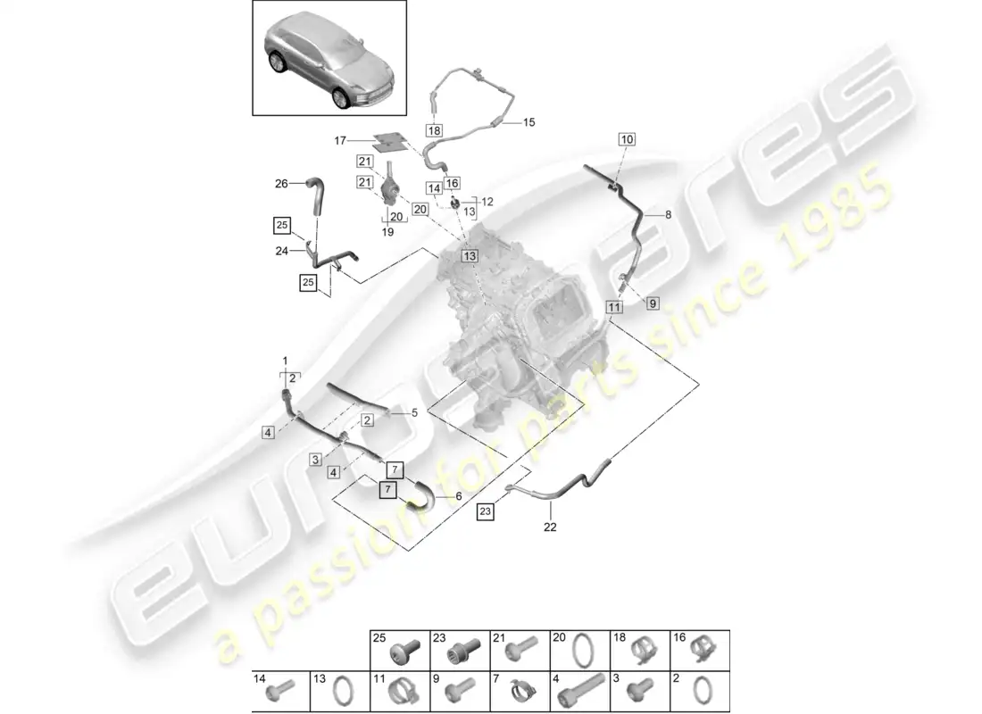 porsche 2020 (macan) coolant cooling system 1 parts diagram
