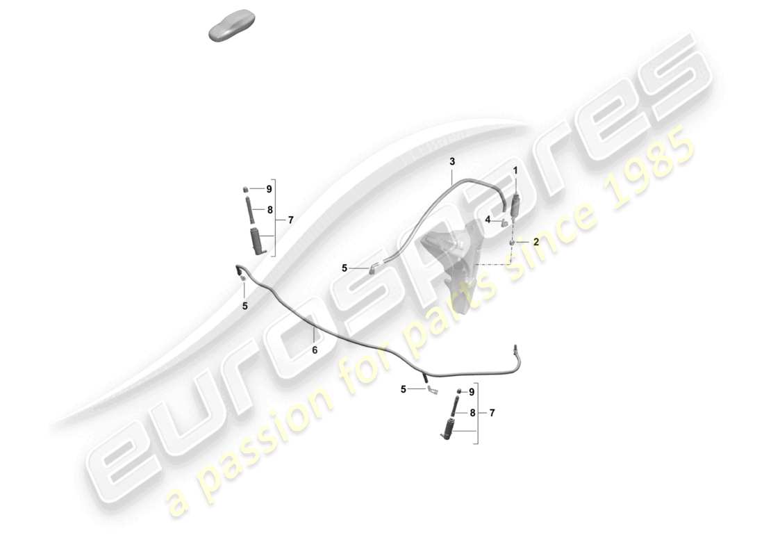 porsche 2022 (718 cayman gt4) headlight washer system part diagram
