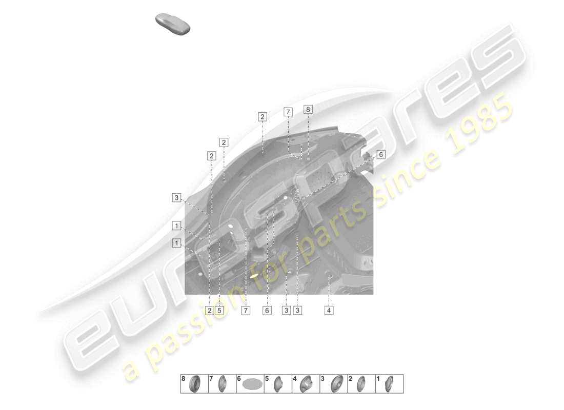 porsche 2023 (992-1 turbo / s) plugs for body rear, outer car body wheel housing parts diagram