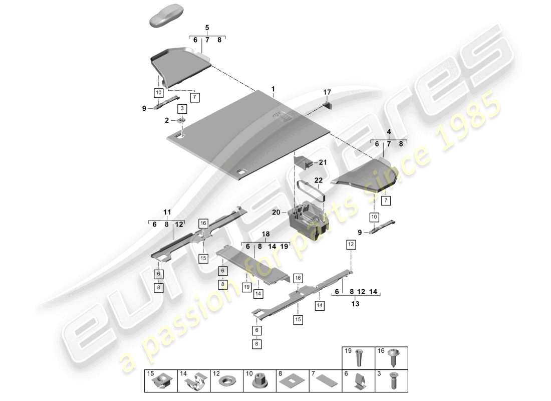 porsche 2025 (panamera 976) luggage compartment trim lower parts diagram