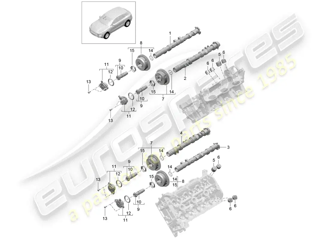 porsche 2014 (macan) camshaft parts diagram