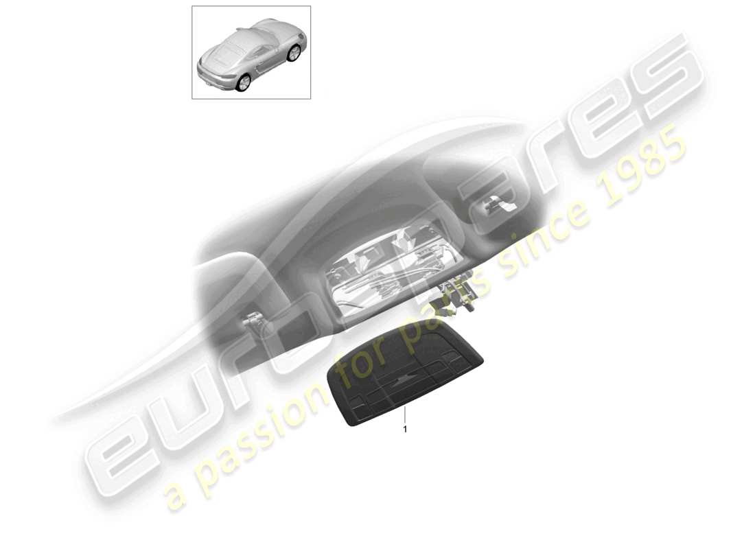 porsche 2021 (718 cayman) console roof coupe parts diagram
