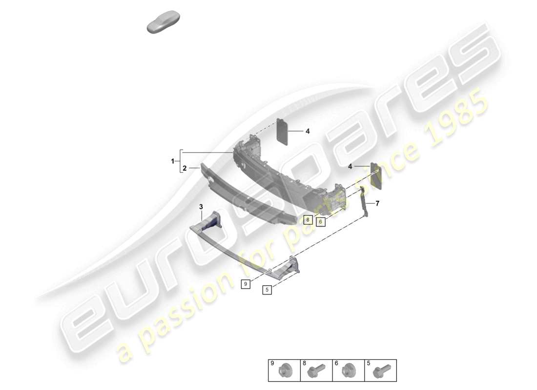 porsche 2020 (992-1 turbo / s) bumper carrier front parts diagram