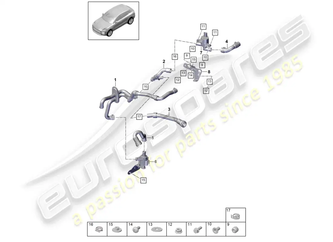porsche 2020 (macan) heater v6 turbo water box rhd d - mj 2020>> parts diagram