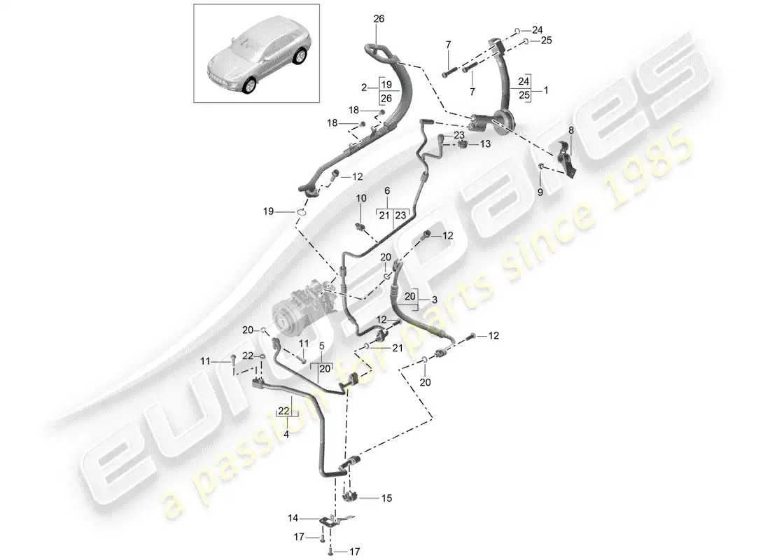 porsche 2014 (macan) refrigerant circuit r1234yf d - mj 2017>> parts diagram