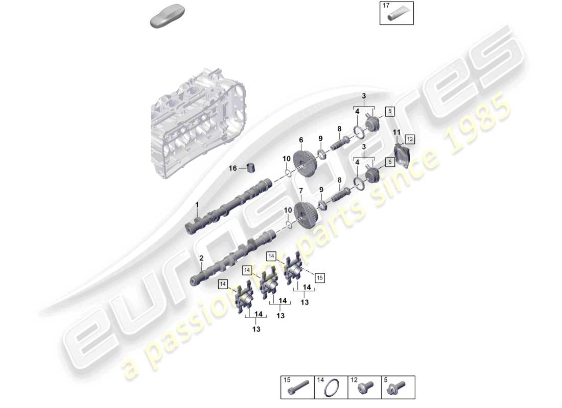 porsche 2025 (992-2 gt3) camshaft camshaft adjuster unit parts diagram