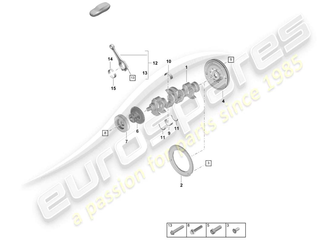 porsche 2025 (cayenne e3 pa) crankshaft conrod vibration damper part diagram