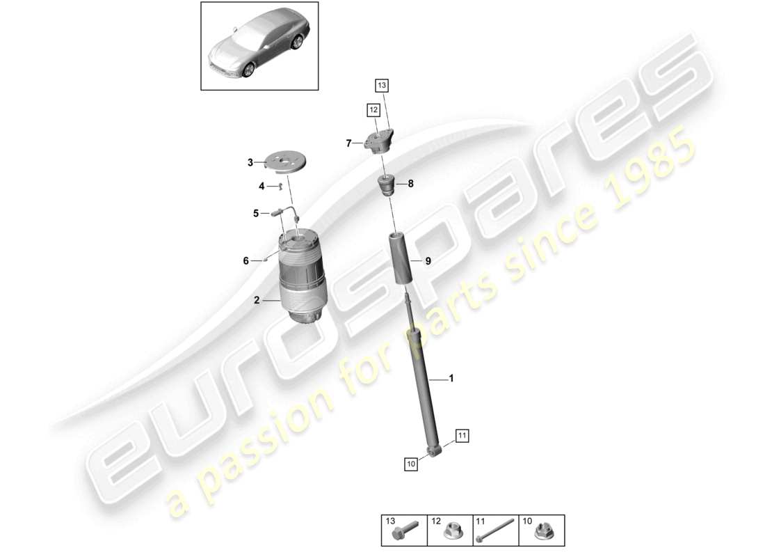 porsche 2021 (panamera 971-1) air spring part diagram