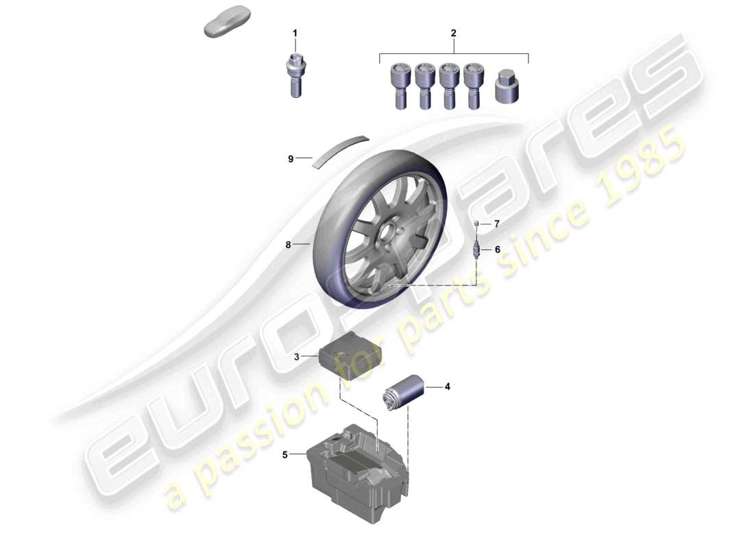 porsche 2026 (macan-e) individual parts alloy wheel part diagram