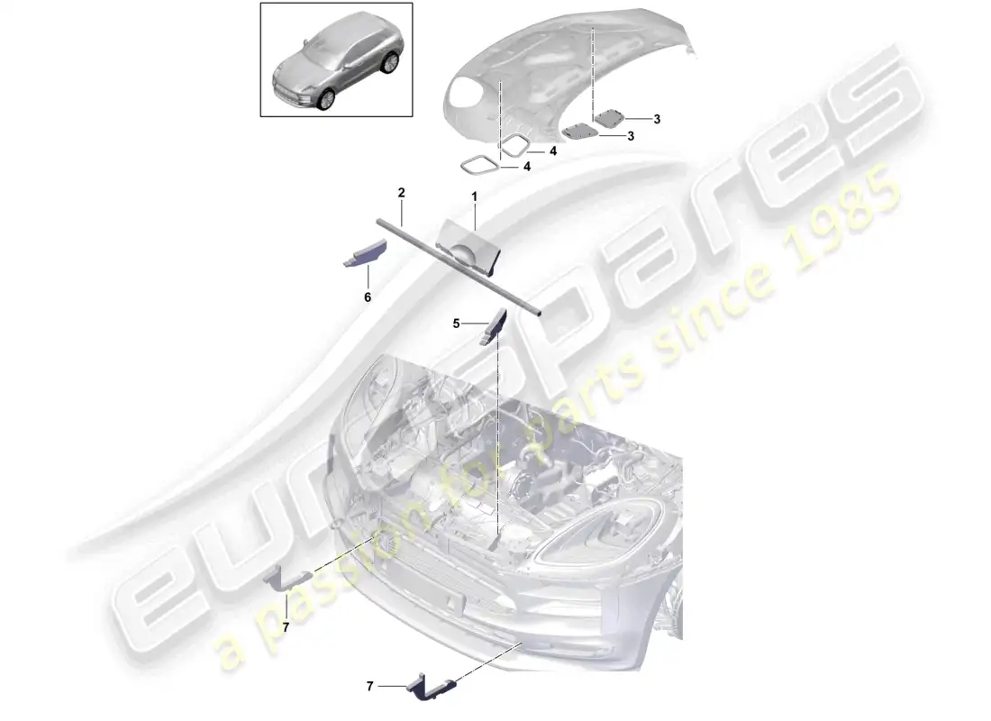porsche 2020 (macan) charge air cooler parts diagram