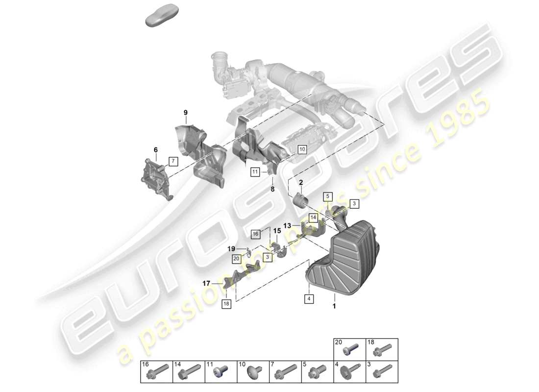 porsche 2024 (992-2) silencer part diagram