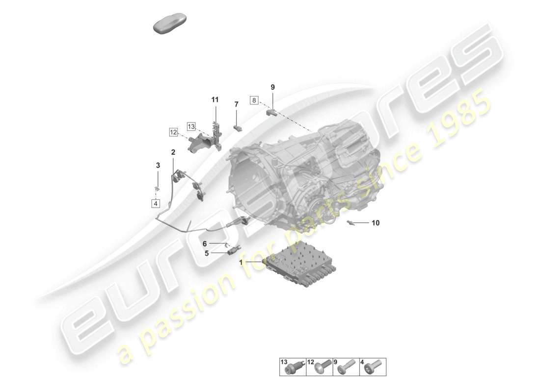 porsche 2025 (992-2) 8-speed dual clutch gearbox - pdk - sensors parts diagram